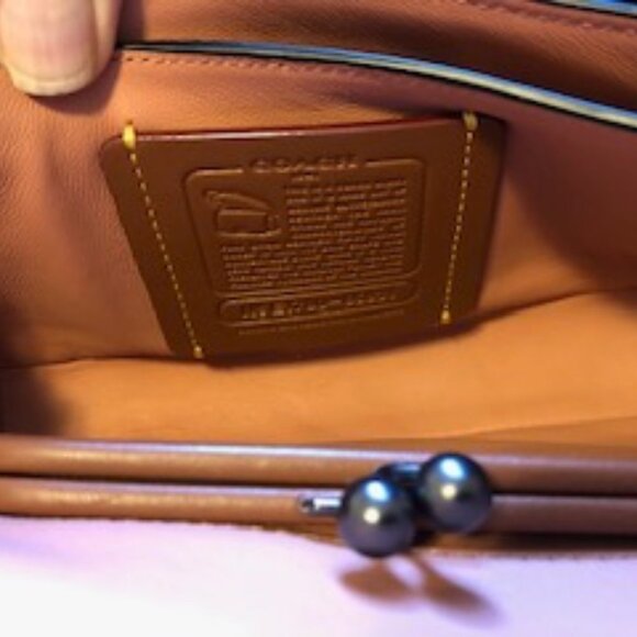 Coach Dinky Tabby Genuine Leather Shoulder Bag Brown/Tan/Cream/Burg Sz OS NWT - Picture 6 of 12